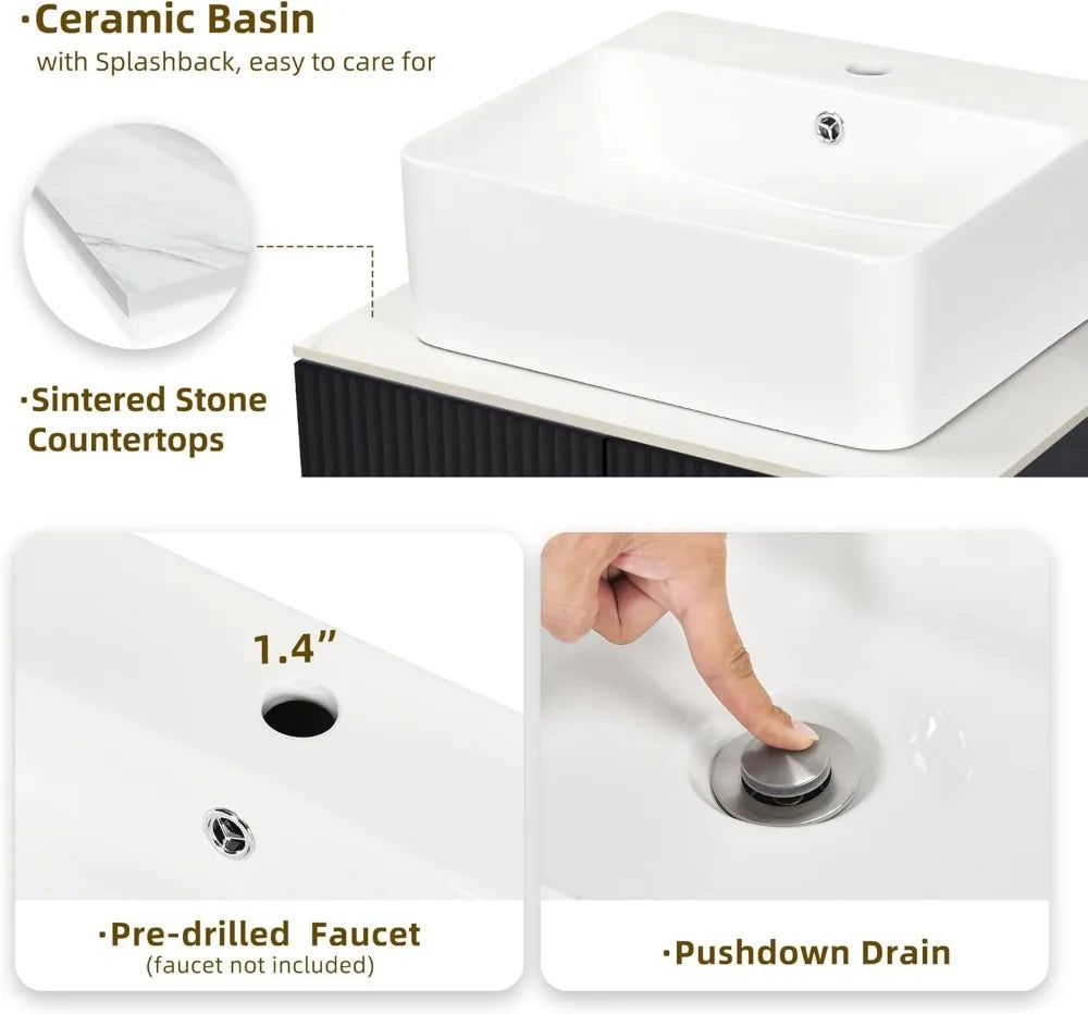 Bathroom Vanity Sink Combo Modern Storage Cabinet Set
