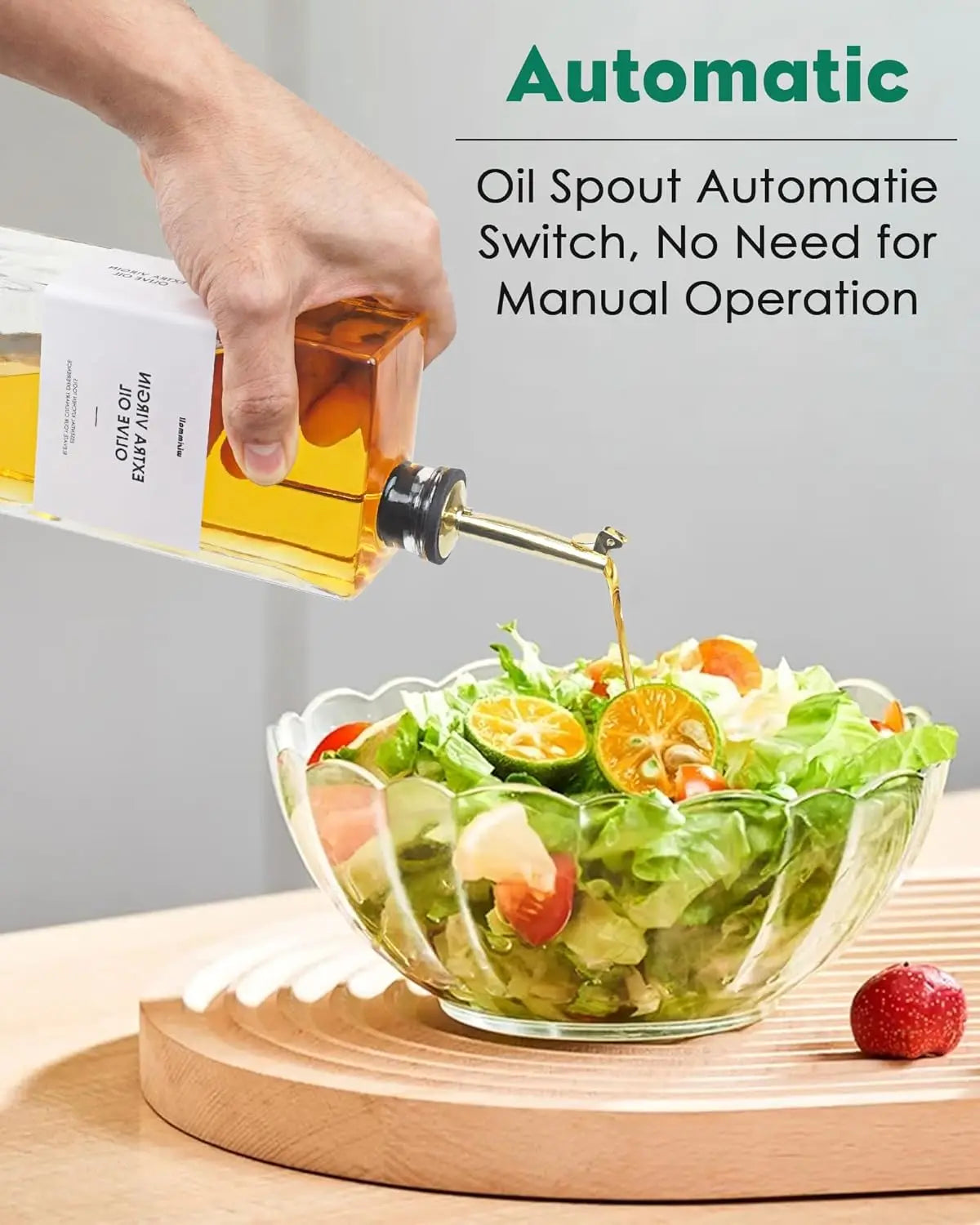 Olive Oil Dispenser Set Of 2 Glass Bottles For Kitchen