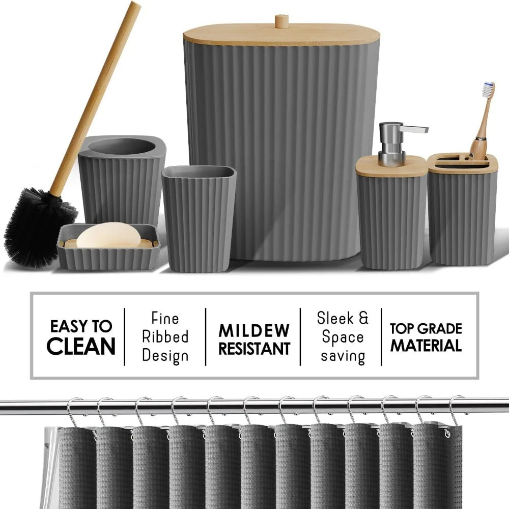 Bathroom Accessory Set 27 Piece Shower Caddy Rugs Curtain