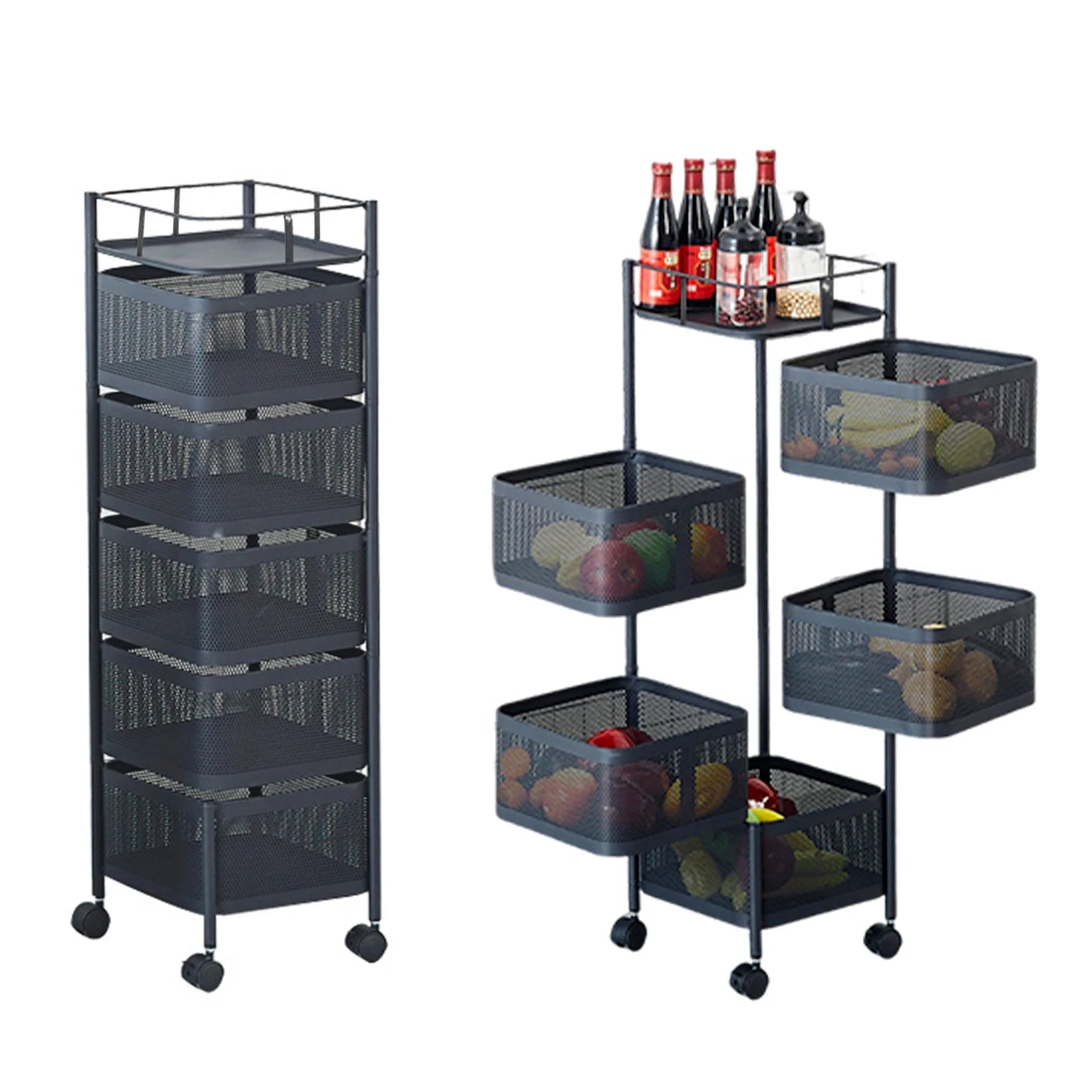 HobbyLane Five-Layer 360 Degree Rotatable Trolley Storage Rack