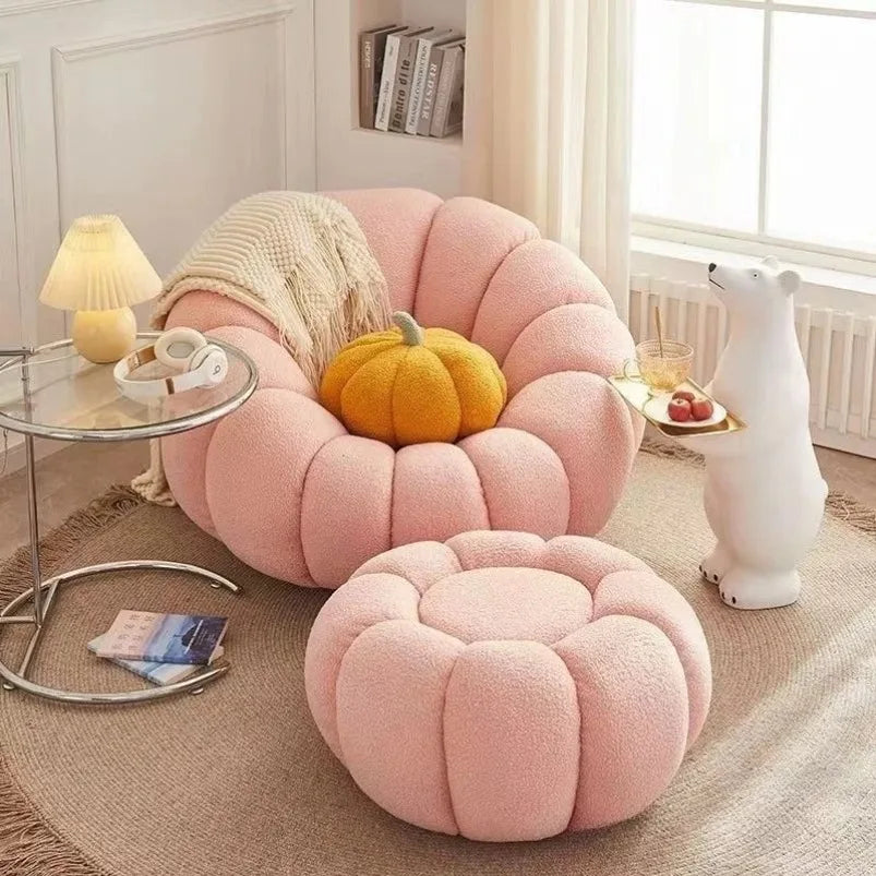 Lazy Pumpkin Nordic Style Sofa Chair With EPS Particle Filling