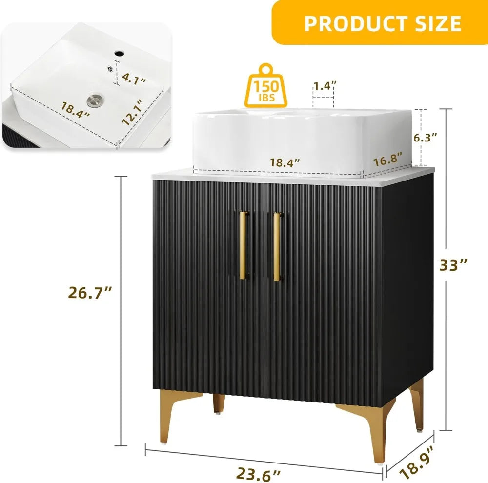Bathroom Vanity Sink Combo Modern Storage Cabinet Set