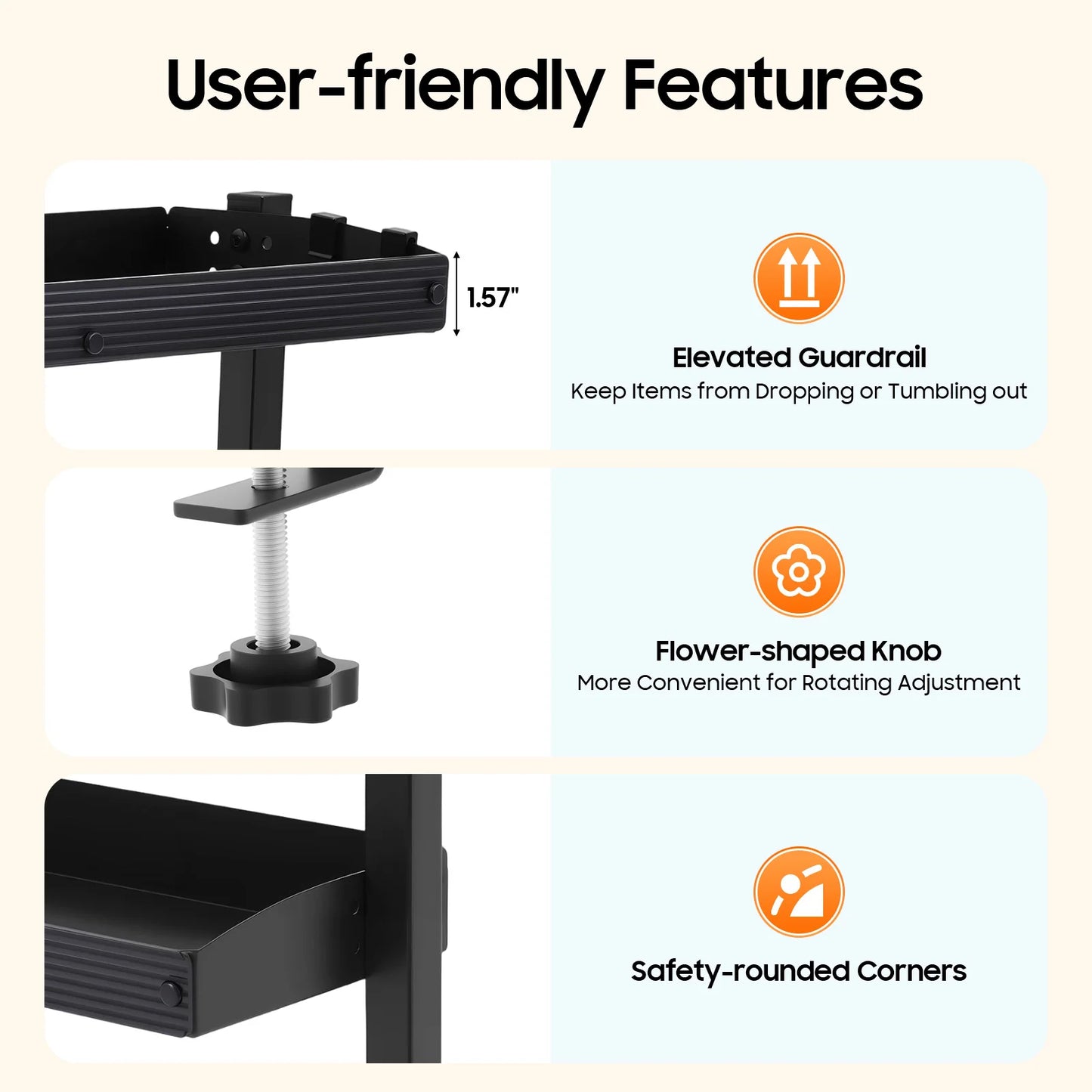Bymaocar 2 Tier Desk Shelf Clamp On Under Desk Storage