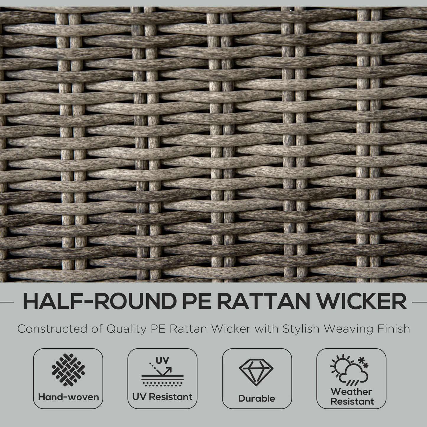 4 Pieces Patio Wicker Conversation Set, Outdoor Pe Rattan Loveseat Furniture W/ Coffee Table Cushions for Backyard, Patio, Beige