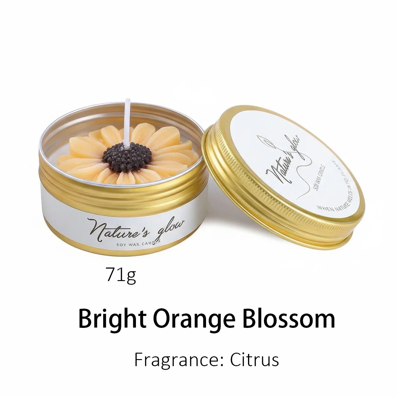 Chamomile Scented Soy Wax Candle Tin Handmade Romantic Gift