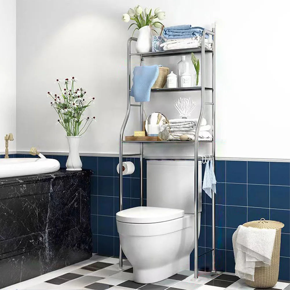 Studyset Over Toilet Storage Shelf Freestanding Metal Bathroom Shelves