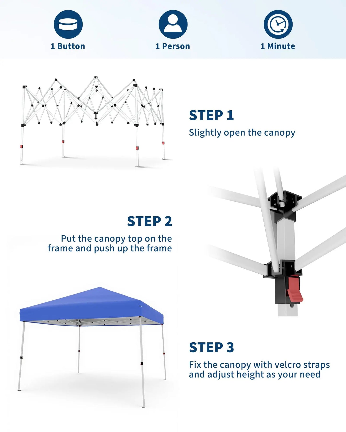 HiMISS Pop Up Canopy Tent Slant Leg Shelter UV Protected