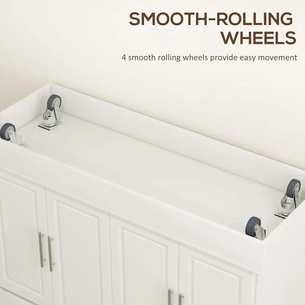 Stainless Steel Top Rolling Kitchen Island Cart With Wheels