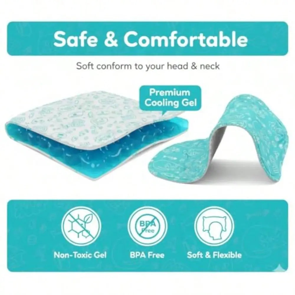 Cooling Gel Pad For Sleep - No Refrigeration Needed Instant Relief For Hot Flashes Night Sweats Headaches And Muscle Pain Dual-