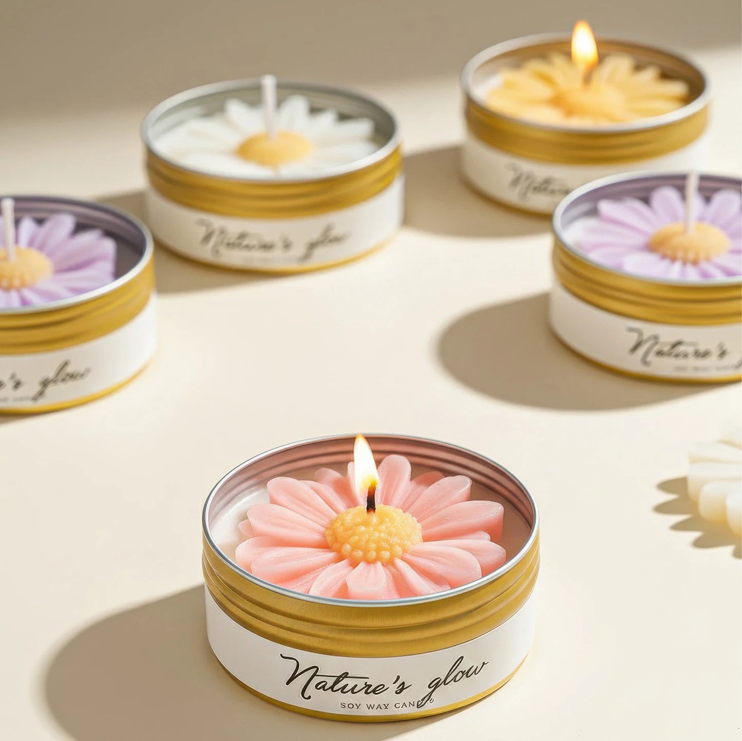 Chamomile Scented Soy Wax Candle Tin Handmade Romantic Gift