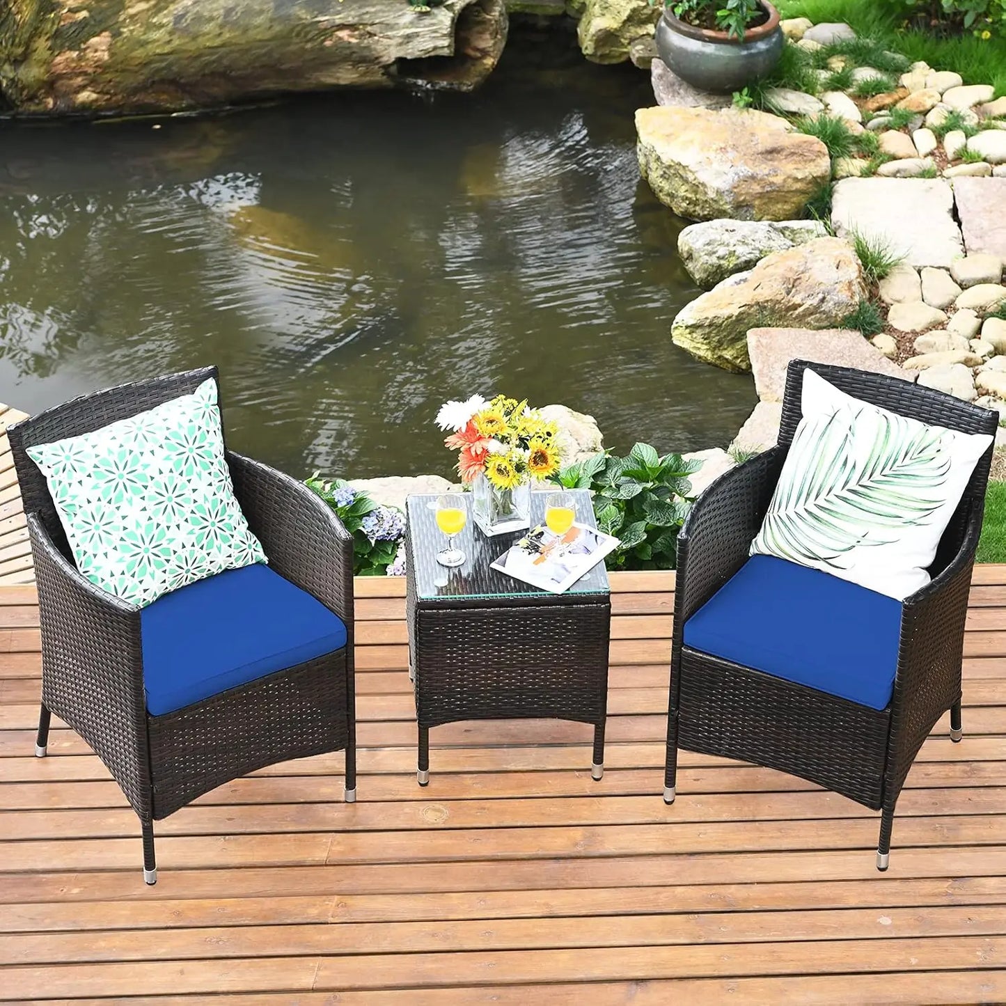 XIAOLANG Outdoor Wicker Patio Furniture Set With Cushions