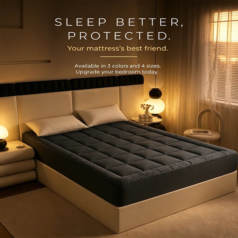 Twin Full Queen King Dark Grey White 360g Per Square Meter Filling Mattress Topper Mattress Protector Cover