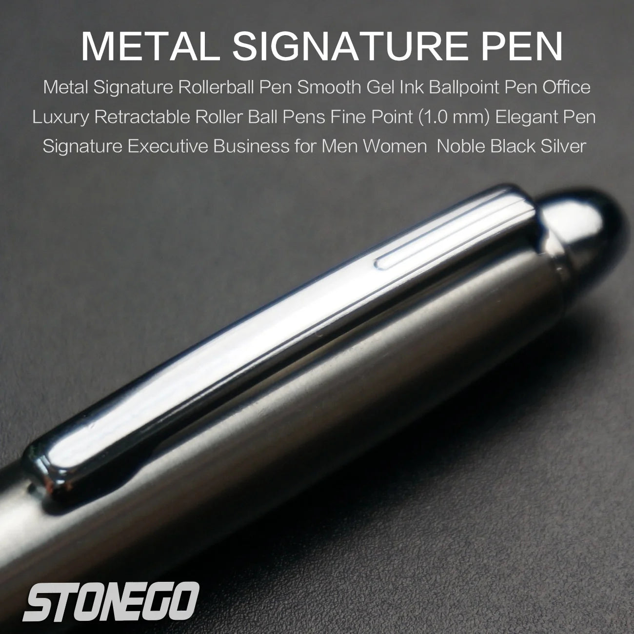 Stainless Steel Retractable Ballpoint Pen Smooth Writing Gift Pen
