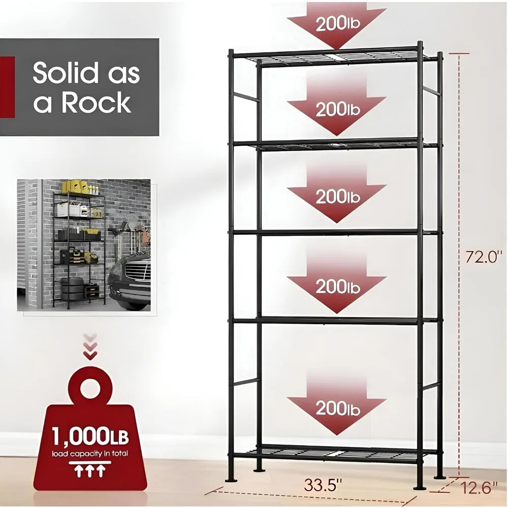 Jimang 5-Tier Freestanding Steel Shelving Units 2 Pack