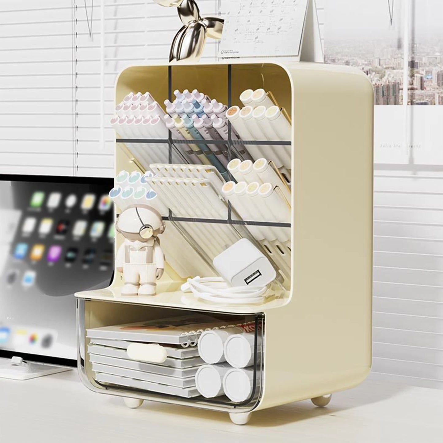 Oblique Pen Holder Desk Organizer For Stationery Storage Box