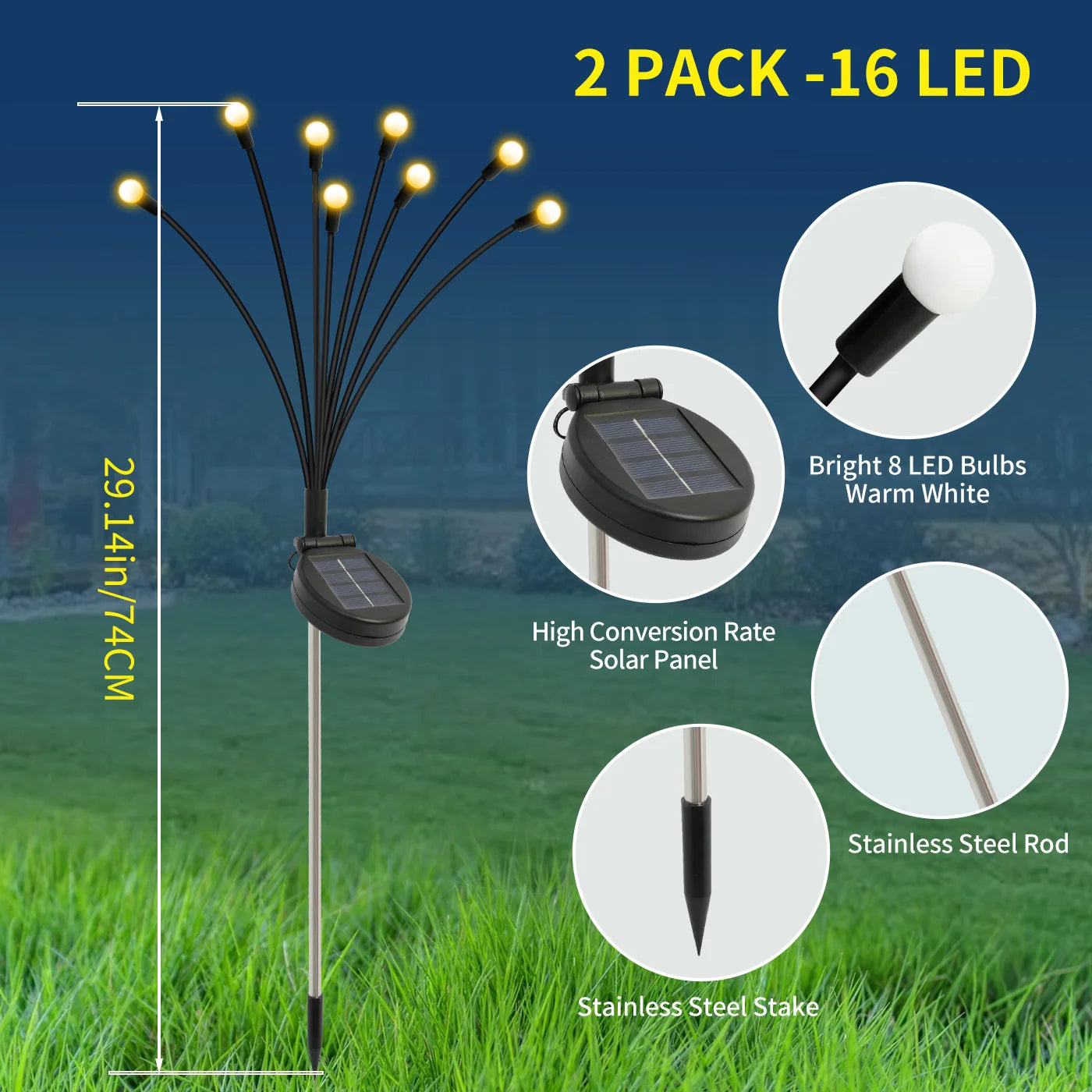 Solar Firefly LED Outdoor Garden Lights For Pathways