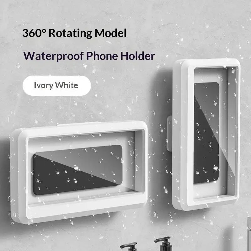 Waterproof Wall Mount Phone Holder With 360 Rotatable Self-Adhesive Stand