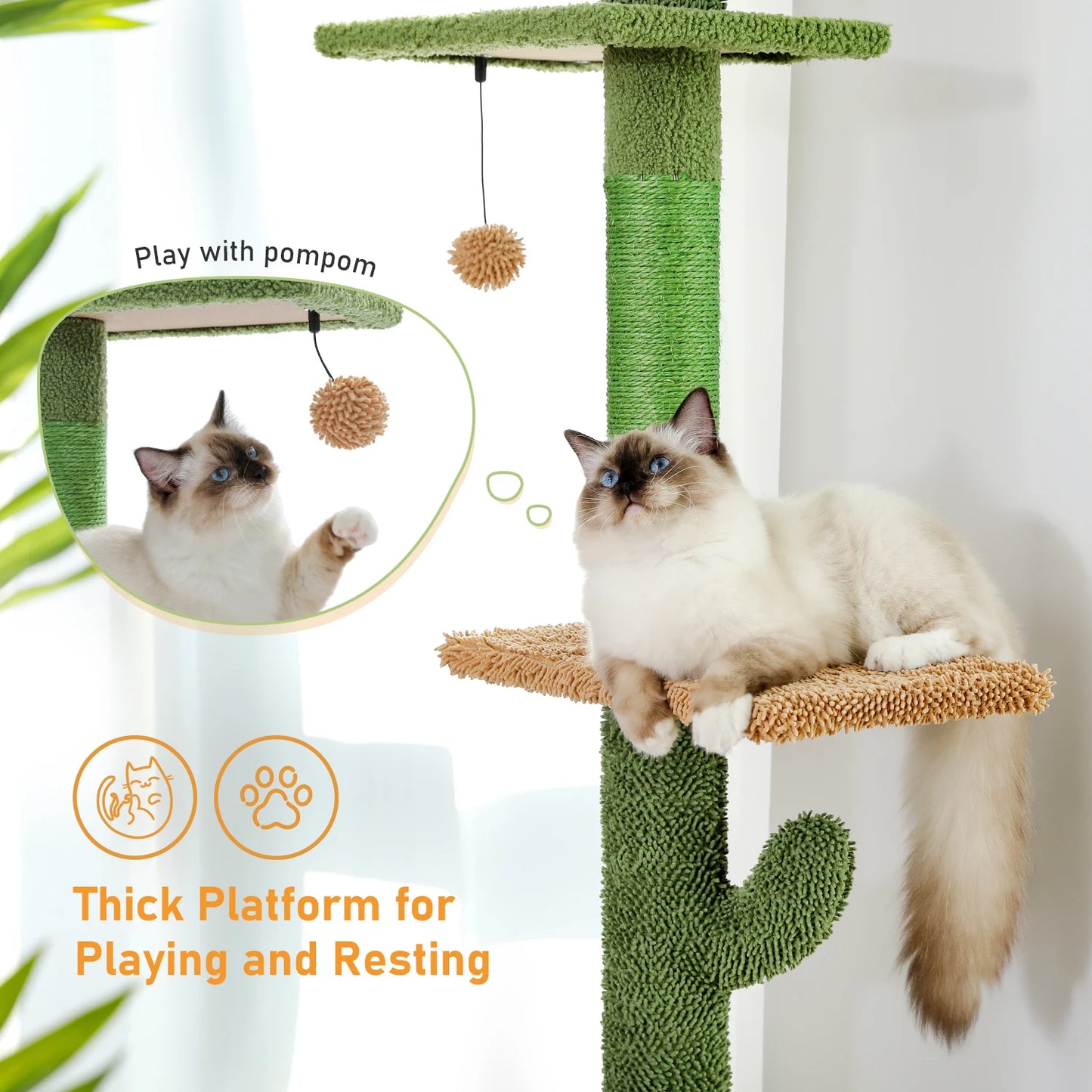 PAWZ Road Cat Tree 5Tier Floor To Ceiling Tower Indoor