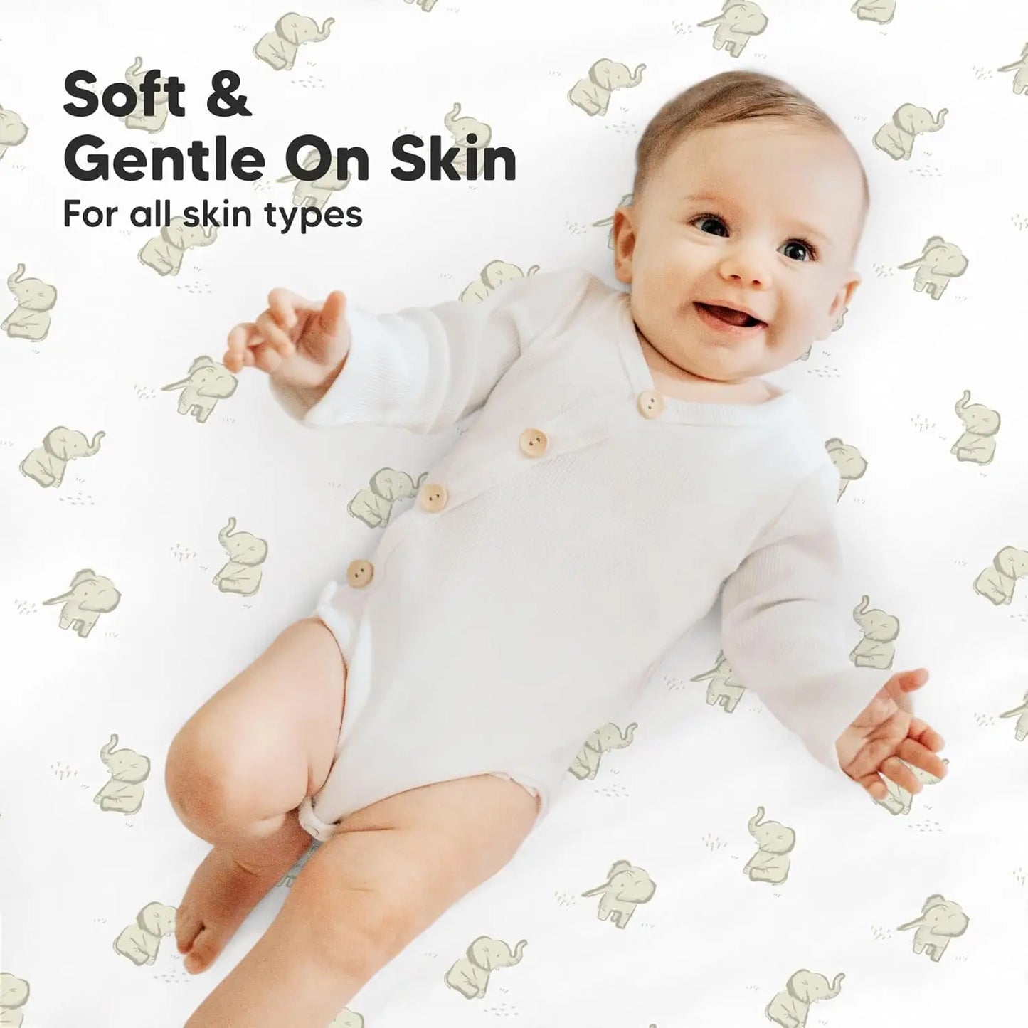 2-Pack Mini Crib Sheets Fitted - 38x26 Pack N Play Sheets for Pack and Play Mattress, Organic Cotton, Soft & Breathable Playard