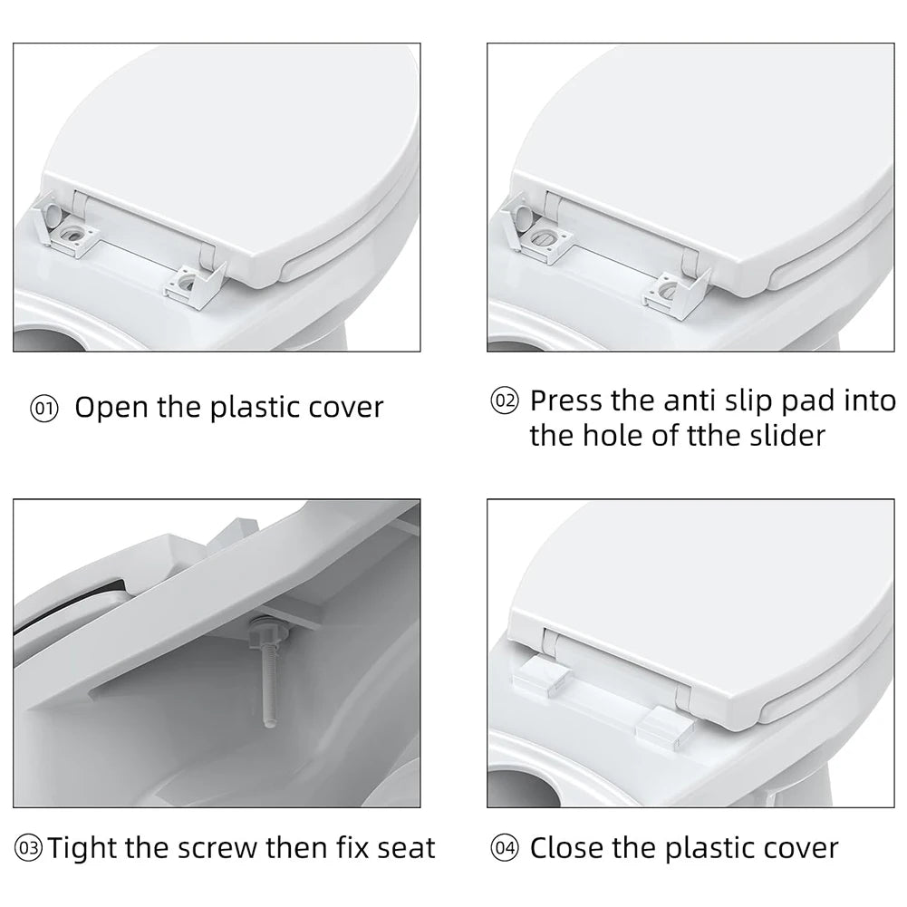 Elongated Toilet Seat With Slow Close And Quick Release