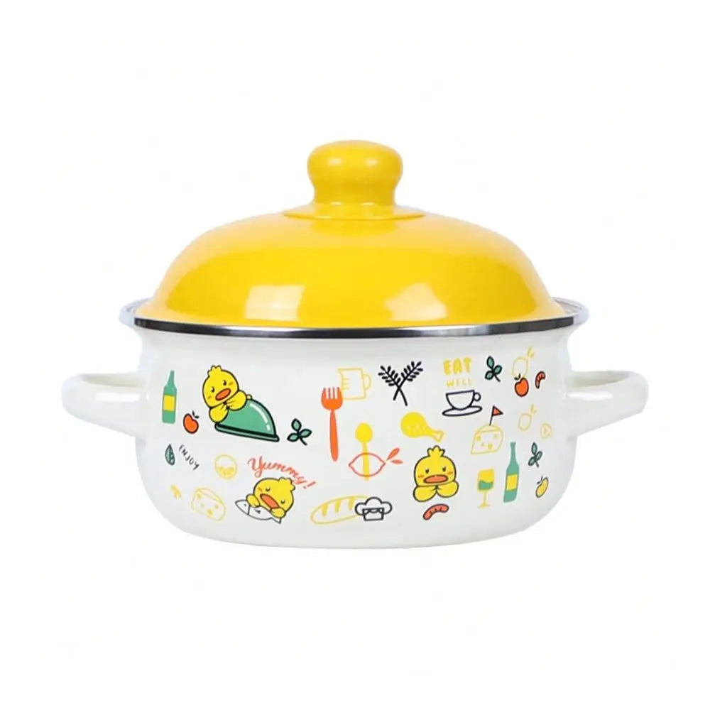 3-Piece Exquisite Enamel Cookware Set With Multifunctional Pots