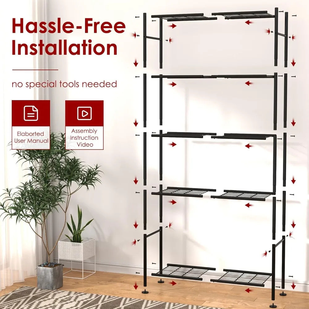 Jimang 5-Tier Freestanding Steel Shelving Units 2 Pack