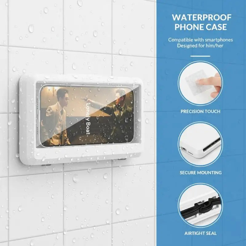 Waterproof Wall Mount Phone Holder With 360 Rotatable Self-Adhesive Stand