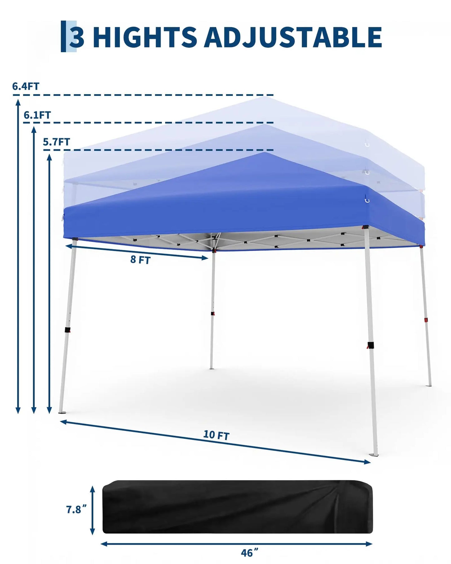 HiMISS Pop Up Canopy Tent Slant Leg Shelter UV Protected