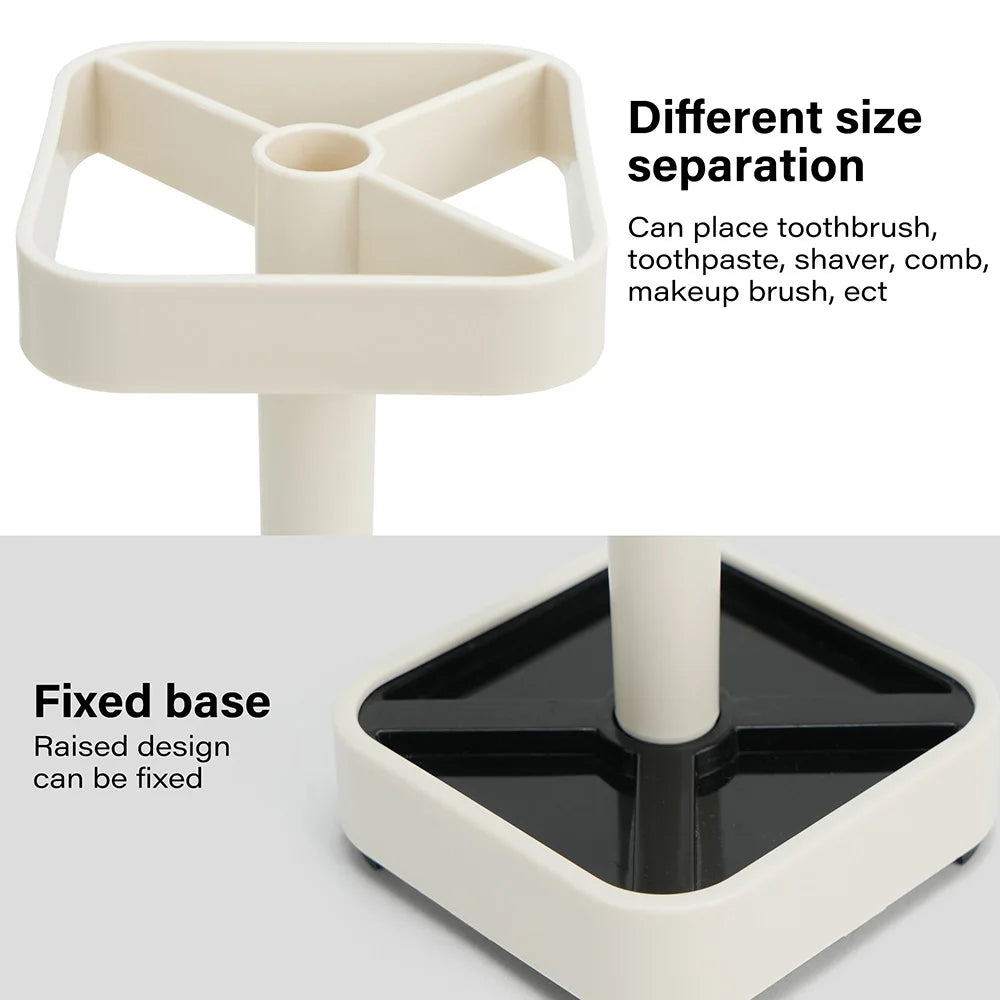 Toothbrush Holder With Cup And Cover For Bathroom Storage