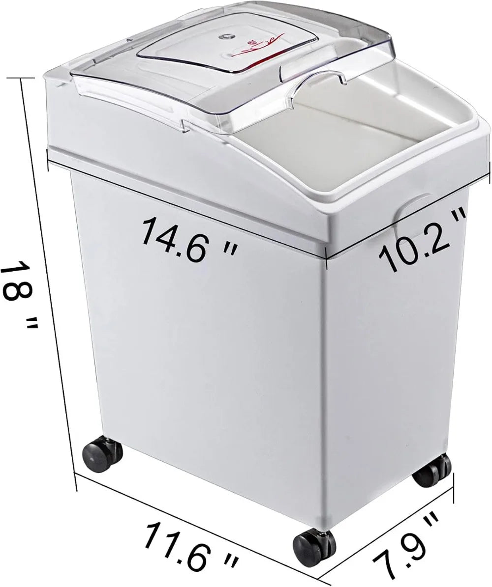 Ingredient Storage Bin With Wheels And Sliding Lid Set