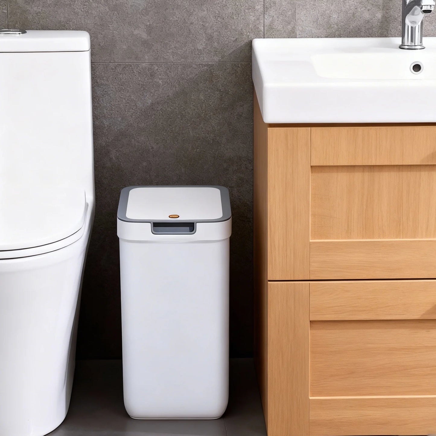 Joybos Dual-Use Wall Mounted Floor Standing Trash Can With Lid