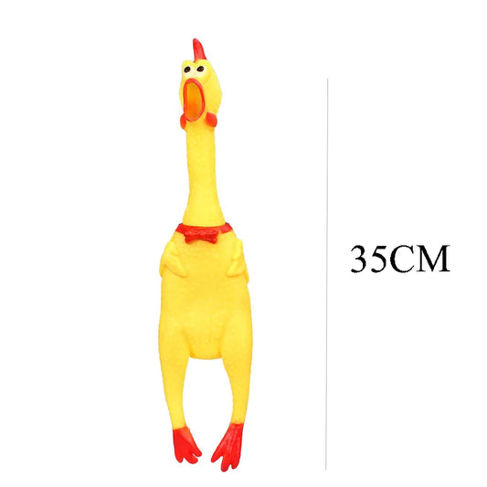 DKSTINYE Squeaky Chicken Dog Toy Squeaker Chew Rubber Toy