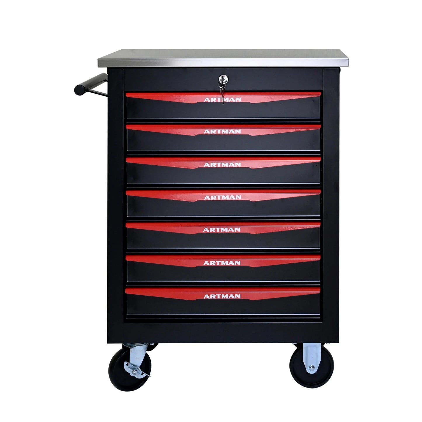 ARTMAN 7-Drawer Wheeled Toolbox Trolley With Lock And Key