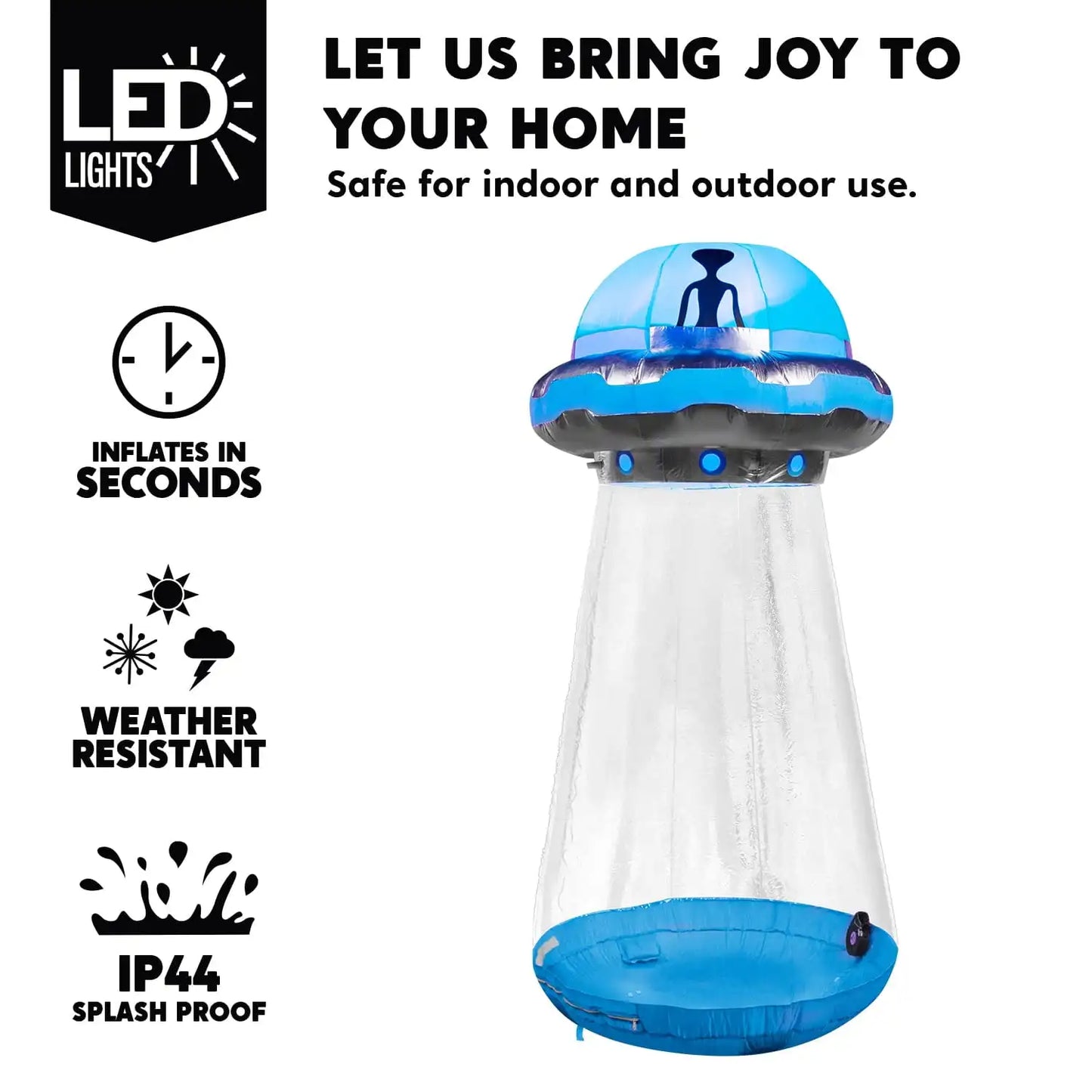 Joyfy 9 ft Halloween Inflatable UFO Alien Decoration for Halloween Decoration with Built-in LED Blow Up Yard Lawn Decoration