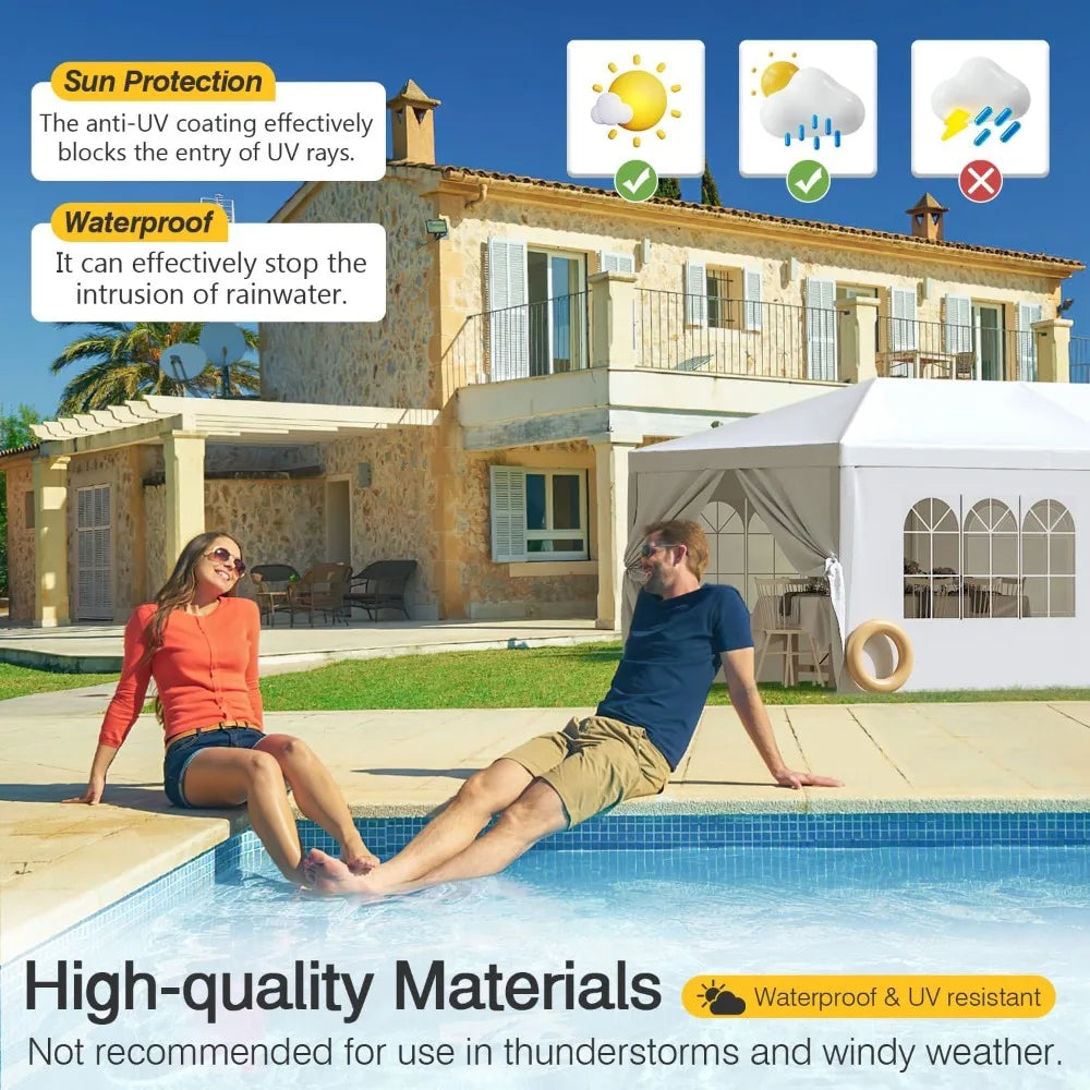 Outdoor Heavy Duty Canopy Tent Gazebo Shelter With Removable Walls