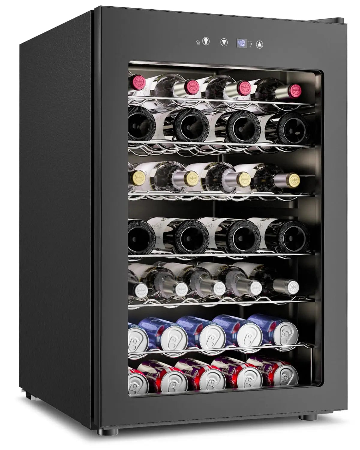 Beverage Refrigerator With Glass Door And Adjustable Shelves