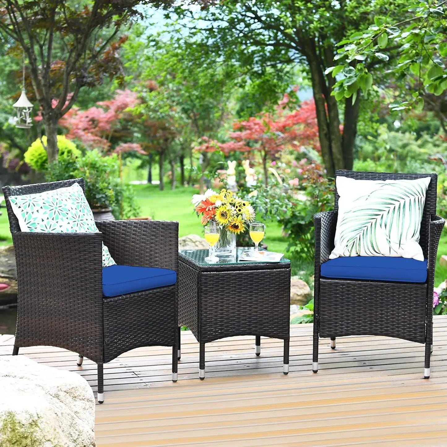 XIAOLANG Outdoor Wicker Patio Furniture Set With Cushions