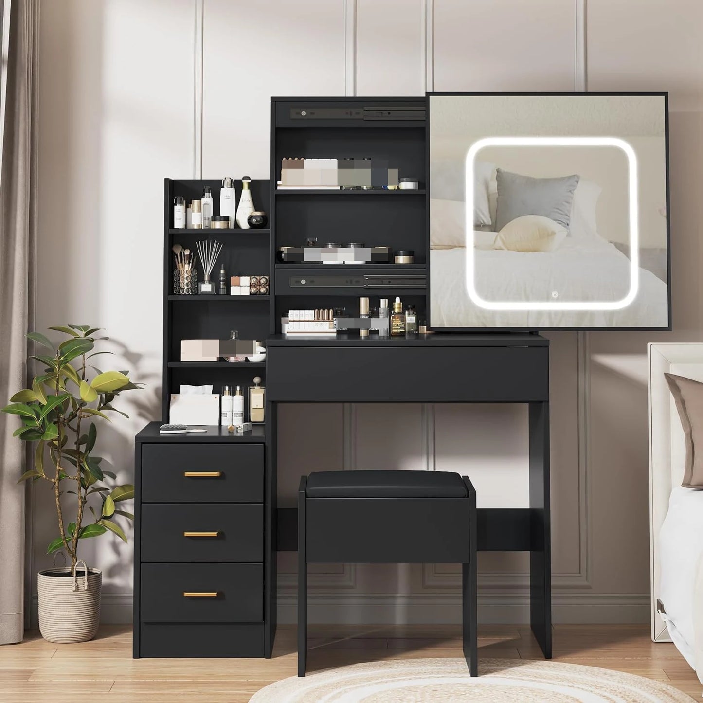 HiMISS Vanity Desk With Mirror And Superior Led Lighting