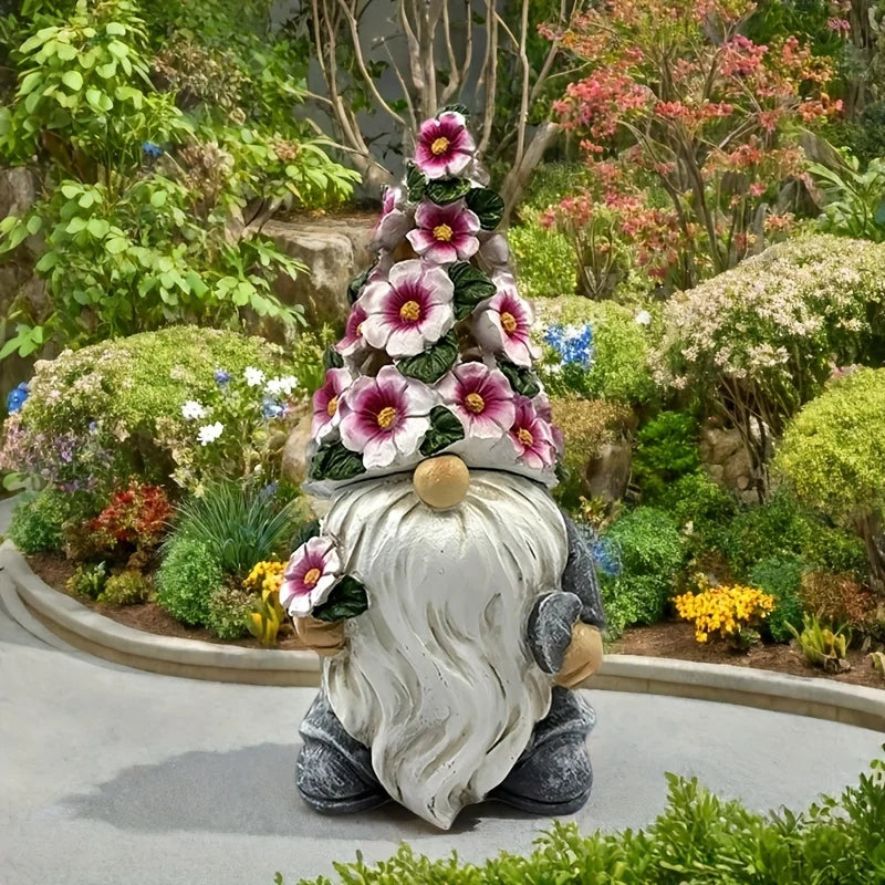 Garden Resin Gnome Solar Light Statue For Outdoor Decor