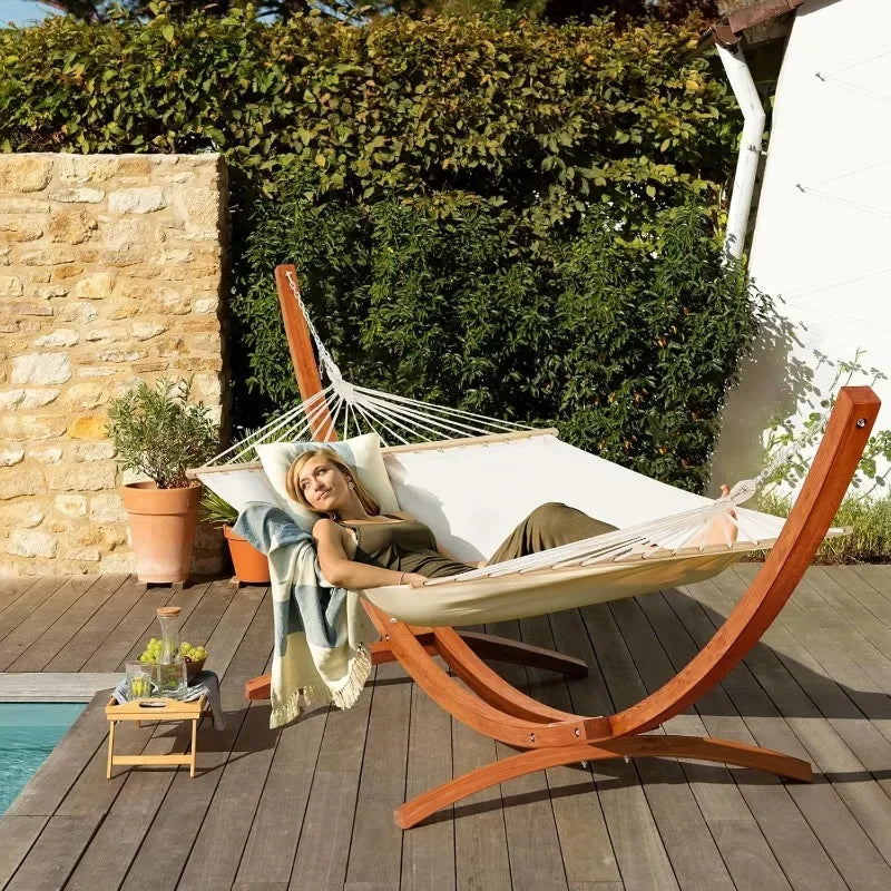 ECOTOUGE 14 FT Hammock with Stand, 2 Person Heavy Duty Hammock Stand, Large Hammock Bed for Porch,Patio, Balcony,Garden,Backyard