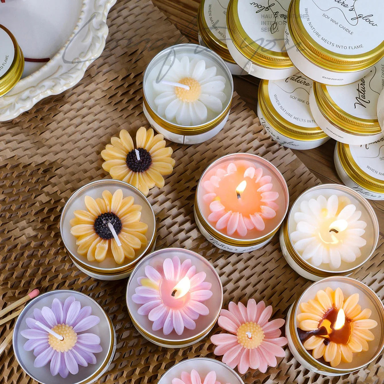 Chamomile Scented Soy Wax Candle Tin Handmade Romantic Gift