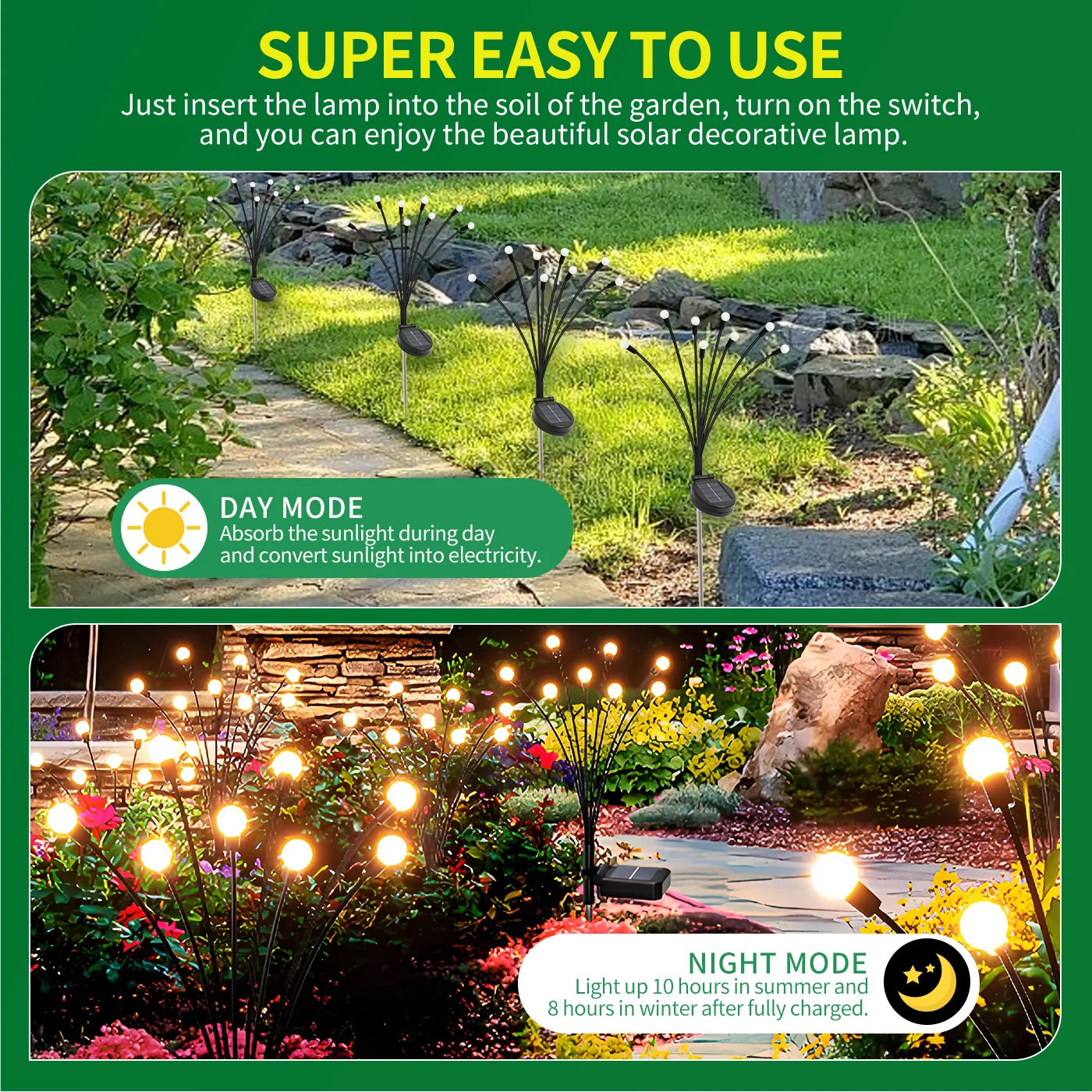 Solar Firefly LED Outdoor Garden Lights For Pathways