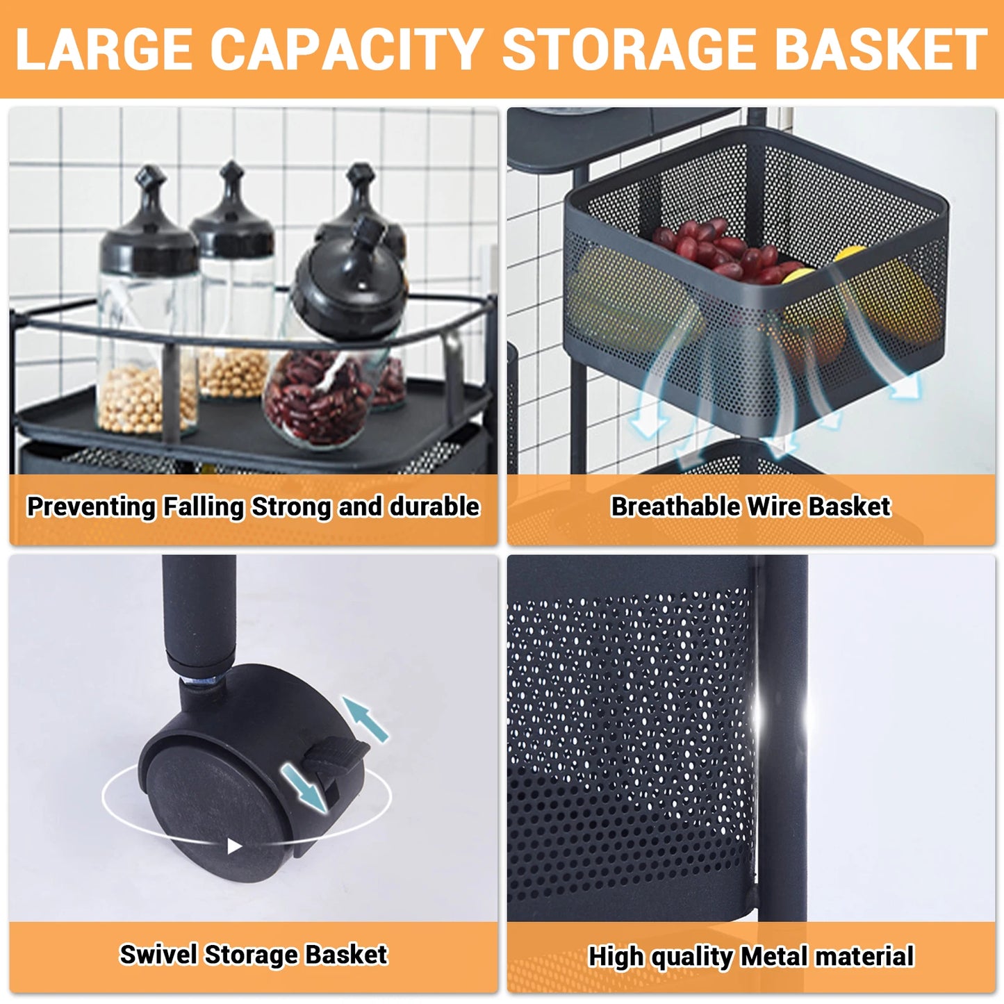 HobbyLane Five-Layer 360 Degree Rotatable Trolley Storage Rack