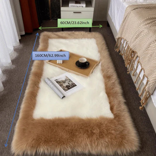 Soft Fluffy Sheepskin Rug Non Slip Machine Washable Carpet