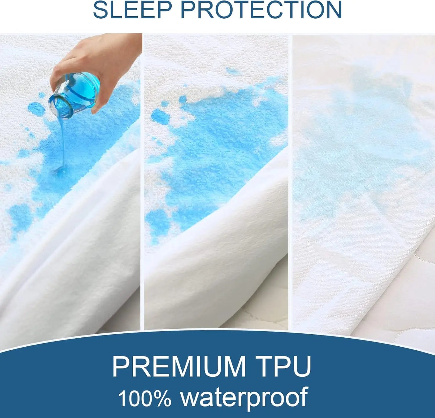 Full Size Mattress Protector Waterproof Mattress Topper Pad Cover Fitted Bed Sheets Full up -14'' Terry Super Soft & Breathable