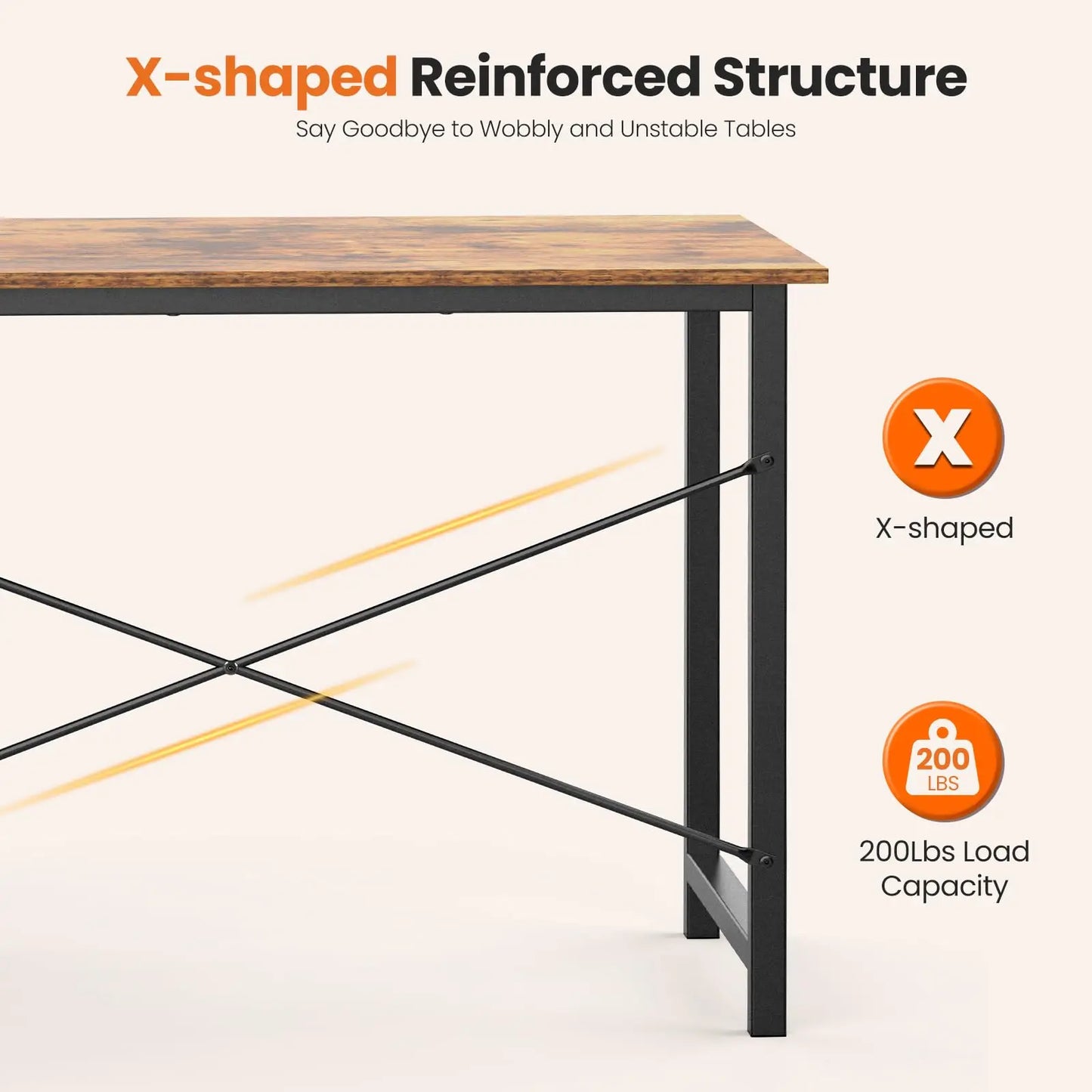 JHK Computer Desk With Drawers For Study Office Wood Table