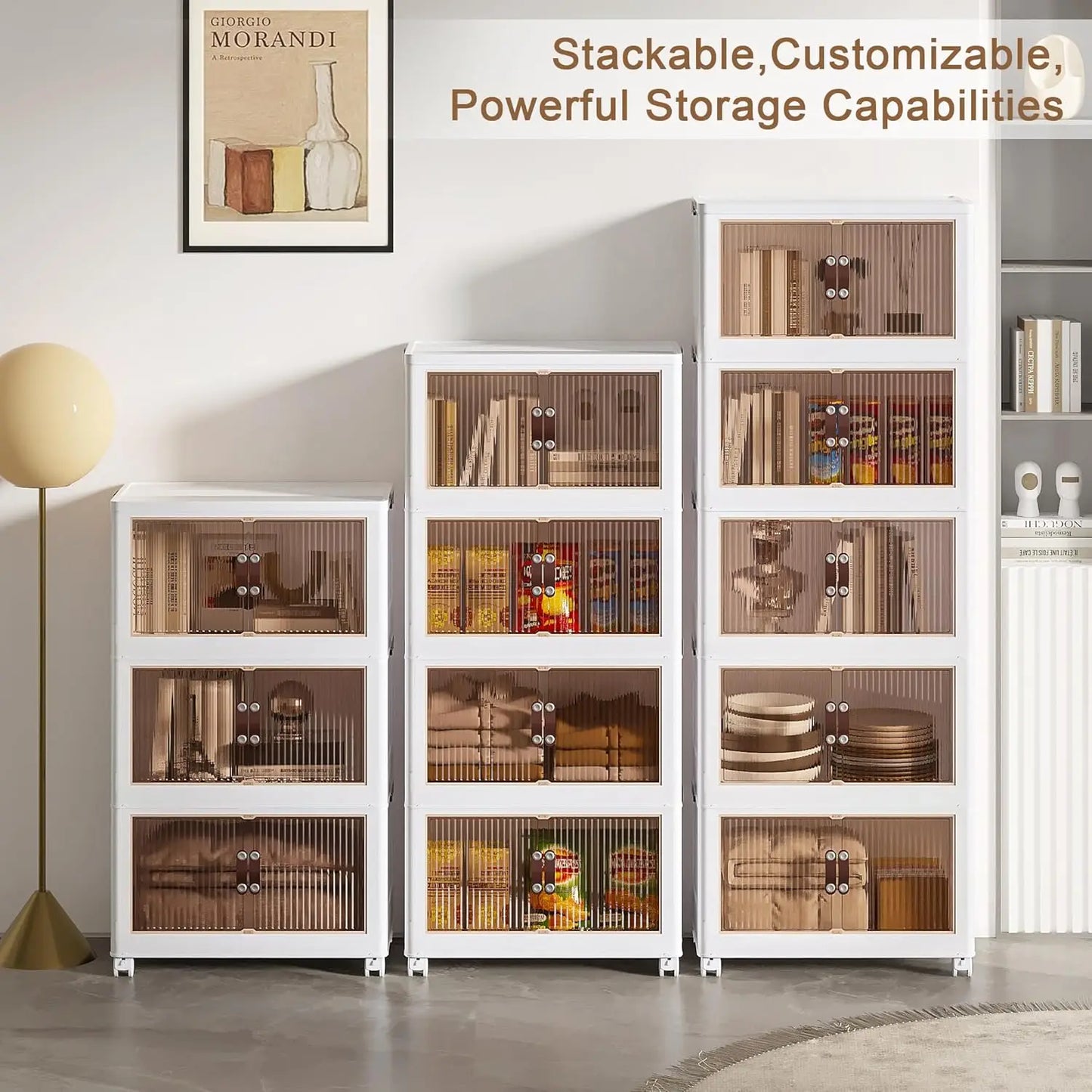 Three-Tier Foldable Storage Box With Wheels For Home And Office