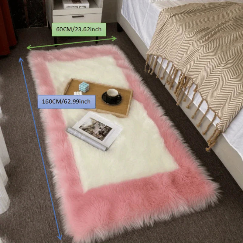 Soft Fluffy Sheepskin Rug Non Slip Machine Washable Carpet