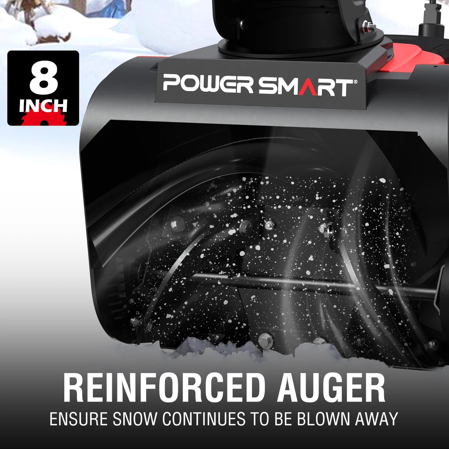 POWERSMART Electric Snow Thrower With 180 Degree Chute And LED