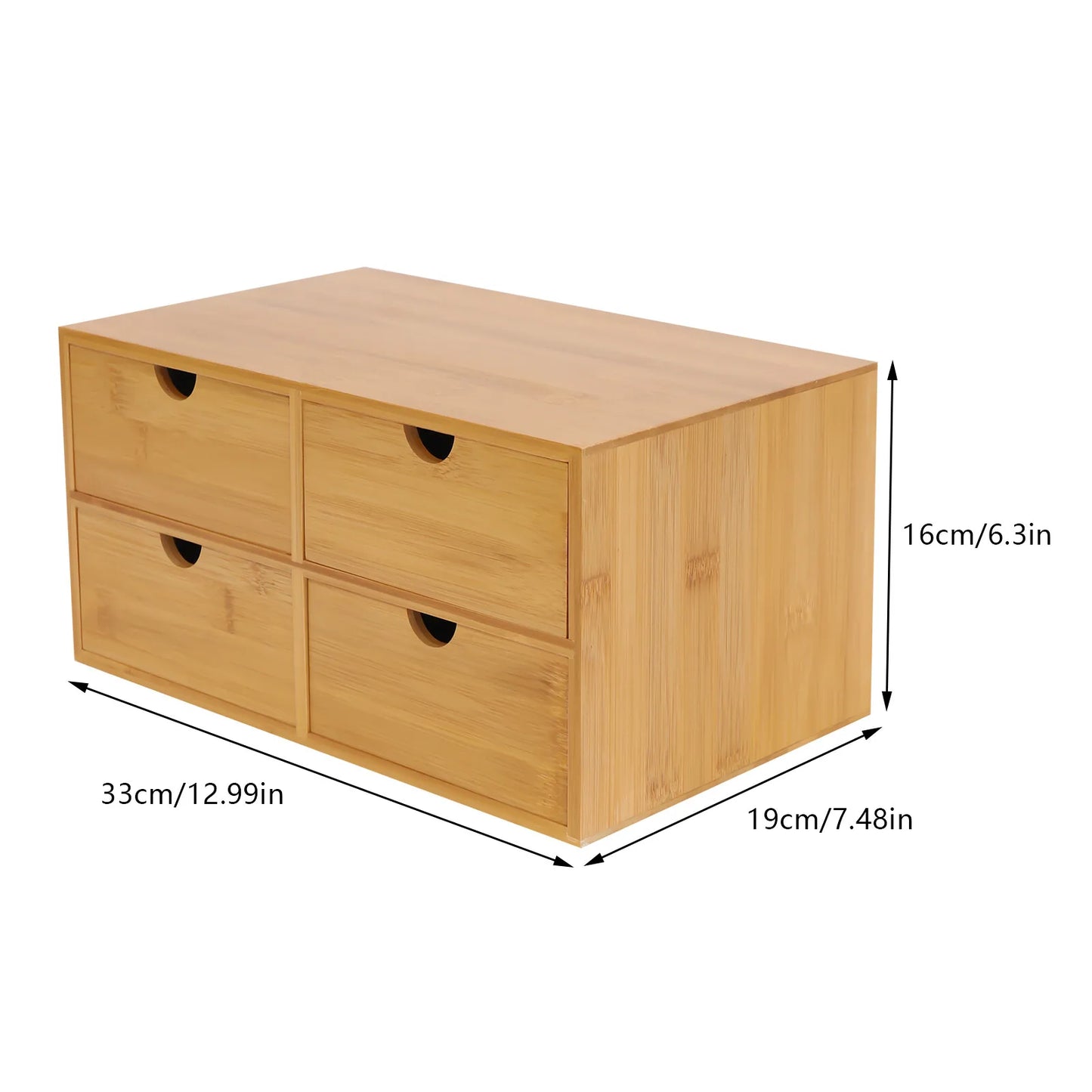 Bamboo Desktop Organizer With Four Drawers For Office And Home